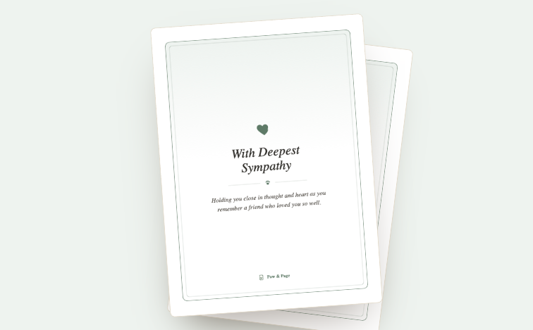 Pet Loss Sympathy Card Set