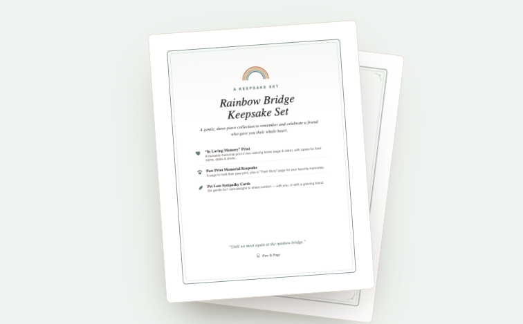 Rainbow Bridge Keepsake Set